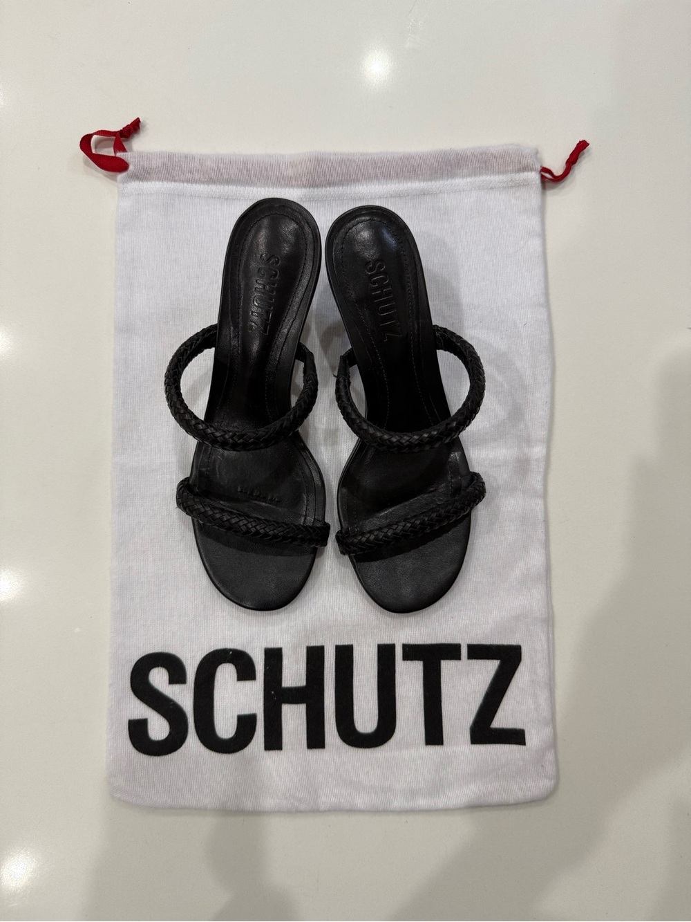 SCHUTZ Black Braided Strap “Taliah”  High Heel Sandals